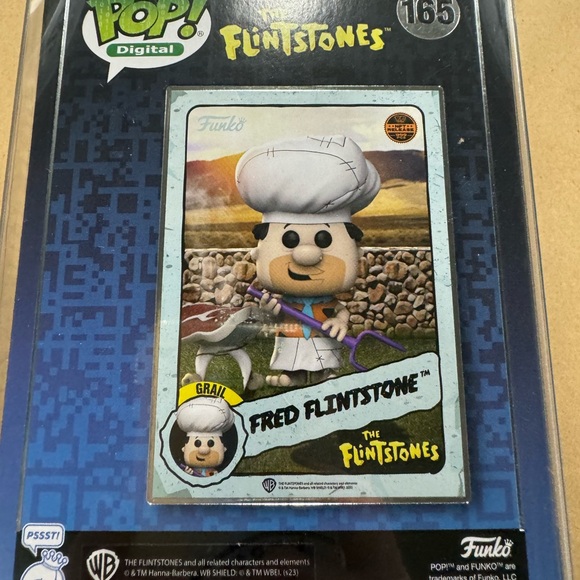 Funko Pop! Digital 165 Fred Flintstone Chef GRAIL LE! 999 W/ Protector - Picture 2 of 2